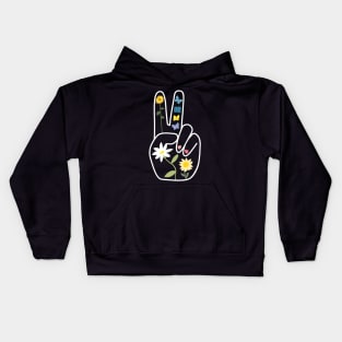 Peace Sign Flowers Kids Hoodie